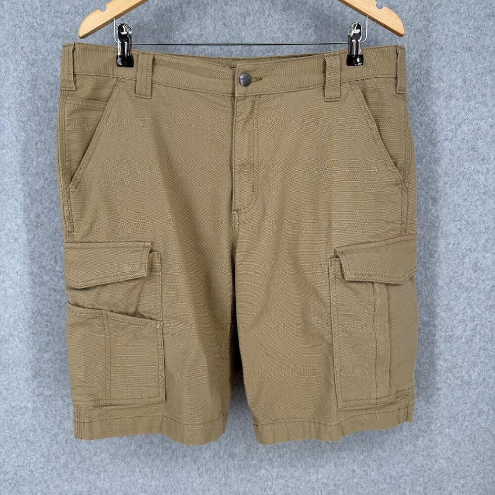 Carhartt Mens Relaxed 11 Rigby Cargo Work Short Size 36 Dark Khaki Rugged Flex